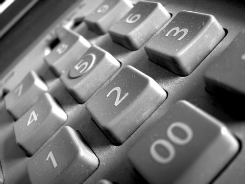 Close-up of calculator keys