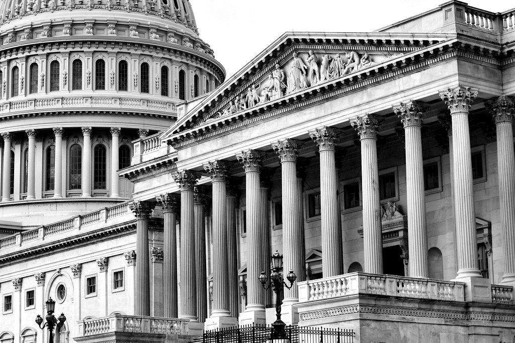 The columns of the US Capitol's east front