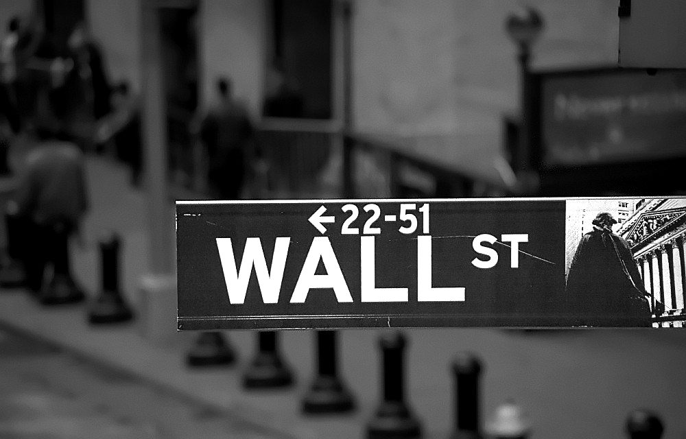 A Wall Street street sign in Lower Manhattan